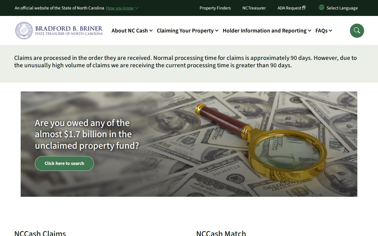 Concord voter records compared with the NCCash owner name search
